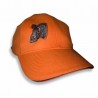 Casquette coton orange brodée sur stock