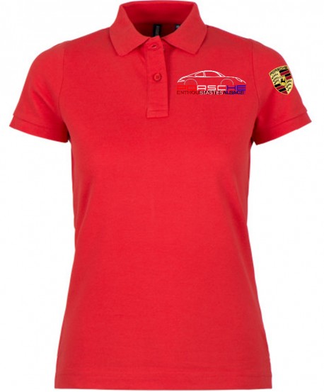 Polo Manches Courtes PEA Femme - Rouge